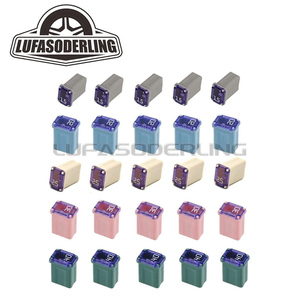 

25 шт. многоцветные предохранители с микрокартриджем, 15-40 А, тип MCASE для автомобилей, внедорожников и грузовиков