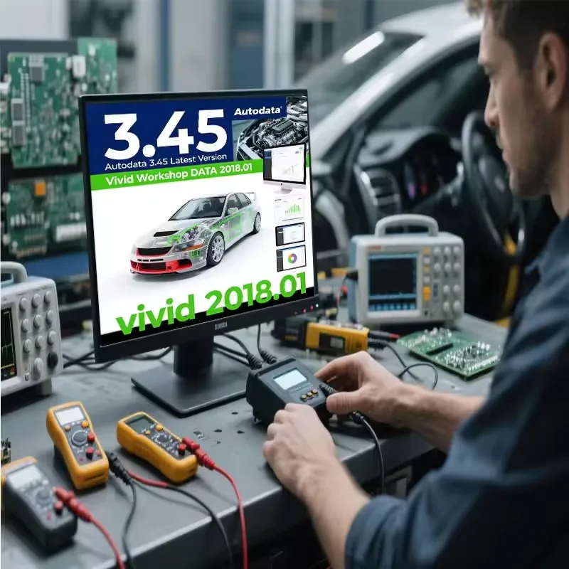 2025 hot sale AutoData 3.45 Car Software + Vivid Workshop Data Atris-Stakis Technik 2018.01V Multi languages Polish Spanish