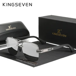 Kingseven neue Design Sonnenbrille für Männer polarisierte Farbverlauf Sonnenbrille Frauen Männer halb randlose quadratische Retro Brille okulary