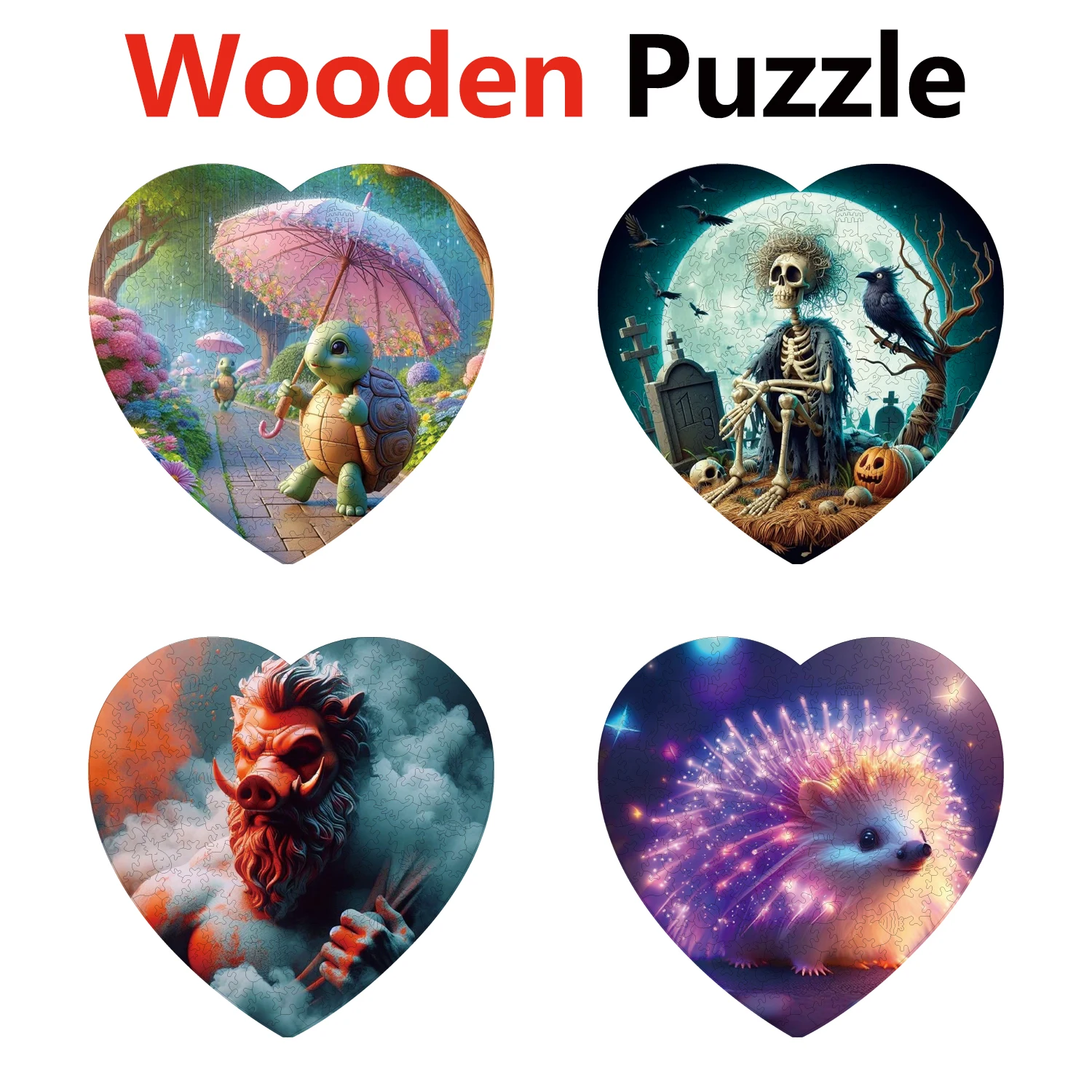 

Turtle Skull Wild Boar Hedgehog Animal Puzzles High Quality Jigsaw Puzzle Wooden Puzzle Best Christmas Gift