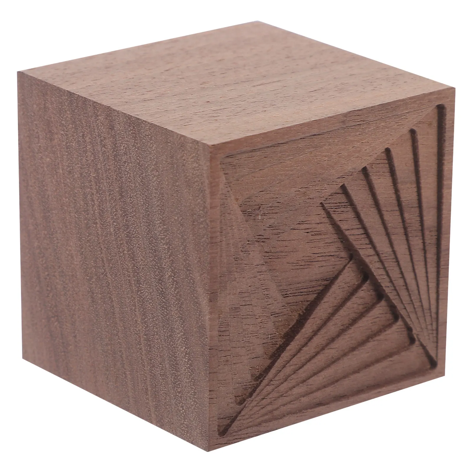 Aroma Essential Oil Diffuser Wood Made Cube Diffuser for Home Office Car Natural Warm Ladder Grain Design Reusable Aromatherapy