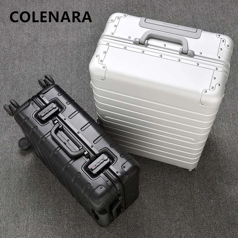 COLENARA Rolling Suitcase Full Aluminum Magnesium Alloy Boarding Box Men's Business Trolley Case 20