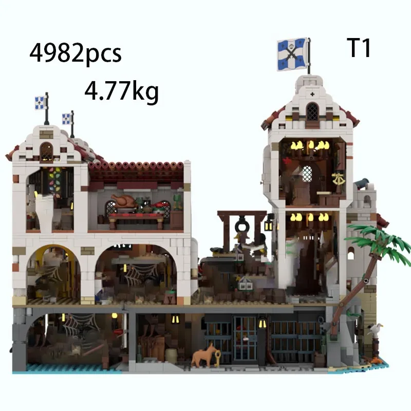 

Spot MOC-49155 строительные блоки пиратский дом модульный подарок город уличная модель барракуда залив фортец строительные блоки игрушки