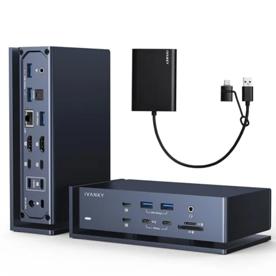 

iVANKY FusionDock Max 1 with DisplayLink Adapter Dual Thunderbolt 4 Chips for six Extended displays for M5/M4/M3/M2/M1 Pro/Max