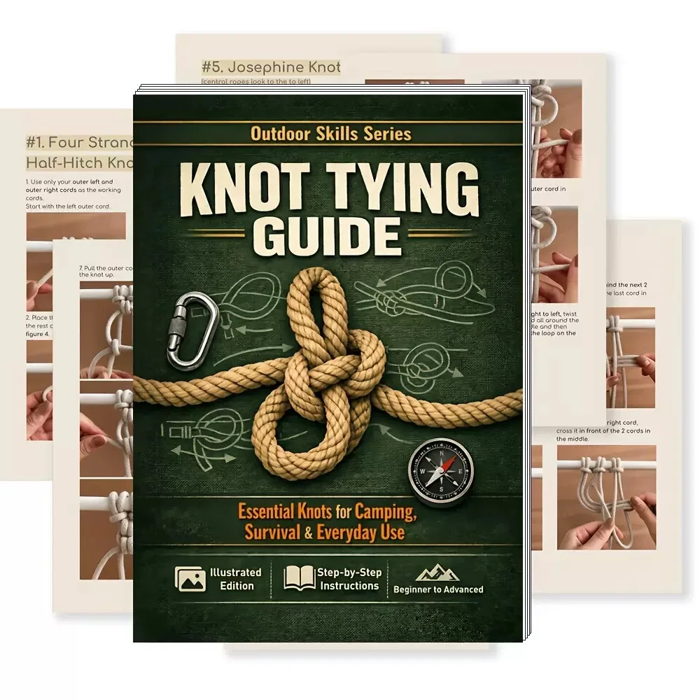 Knot Tying Guide Book: Essential Knots For Camping Survival - Step-by-Step Illustrated Instructions For Beginners To Advanced