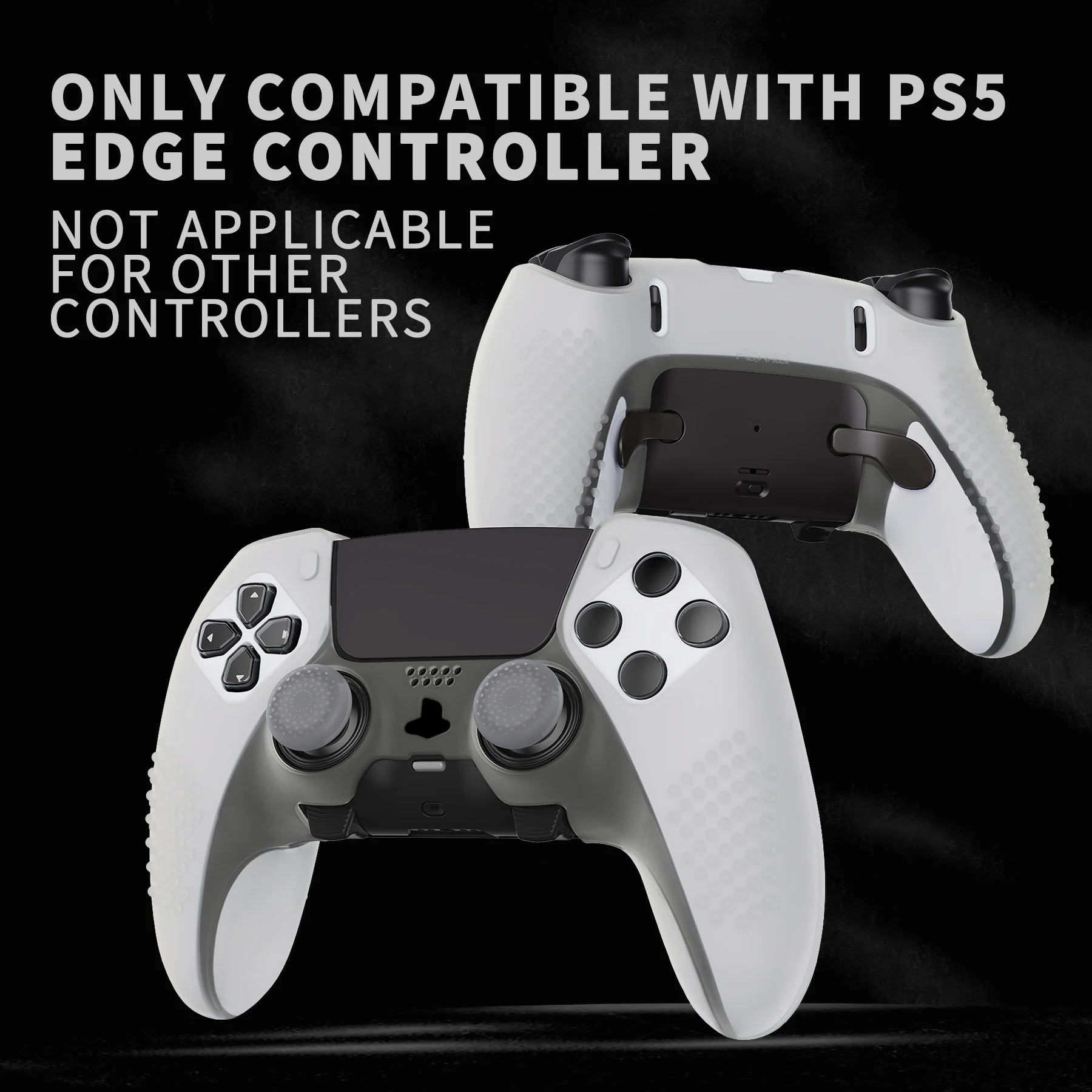 PlayVital funda protectora de silicona antideslizante para ps5 Edge Controller, edición con tachuelas 3D, piel con 6 tapas de agarre para el pulgar