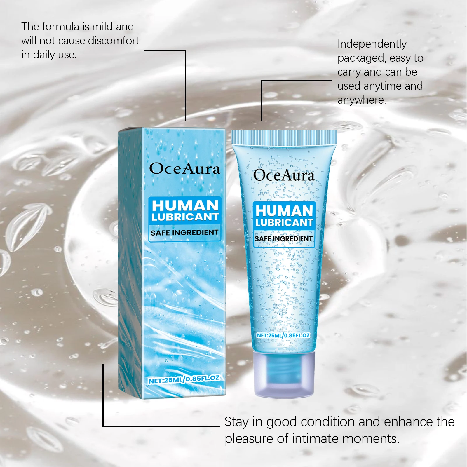 جل تشحيم الجنس المعتمد على الماء، زيوت التشحيم طويلة الأمد للنساء والرجال، جل العناية الحميمة المهدئ لتقليل الاحتكاك