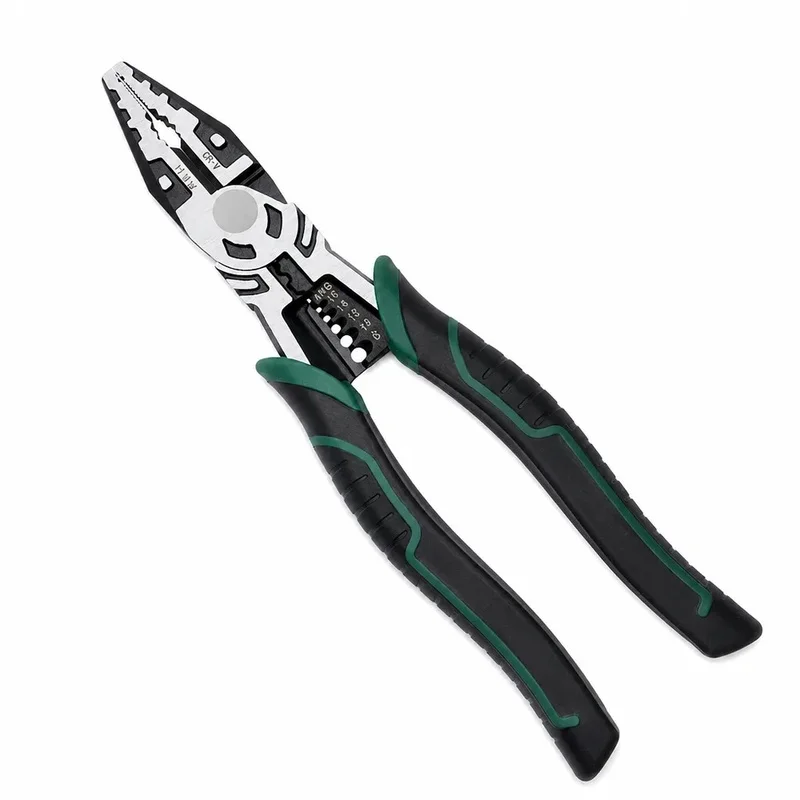 Multi Function Wire Per Pliers Grip Crimp Functions Stainless Steel Head Plastic Coated