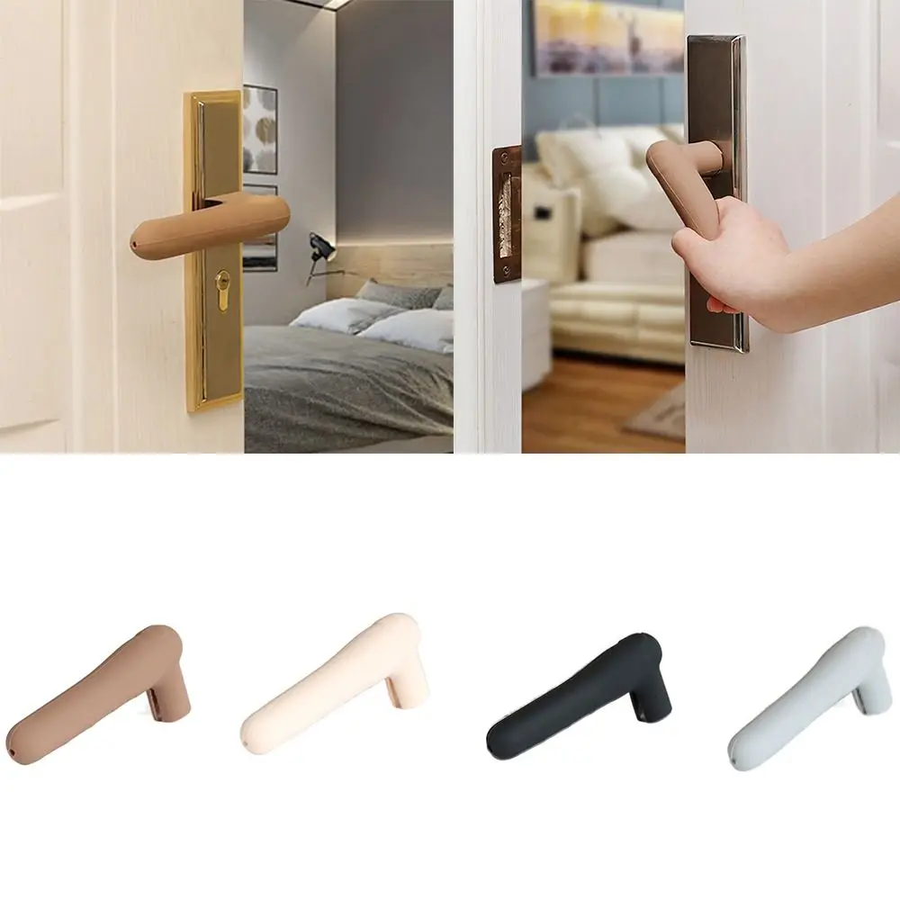 Portable Silicone Door Handle Cover Anti-Slip Anti Collision Doorknob Sleeve Anti-Static Silent Door Knob Cover for Home