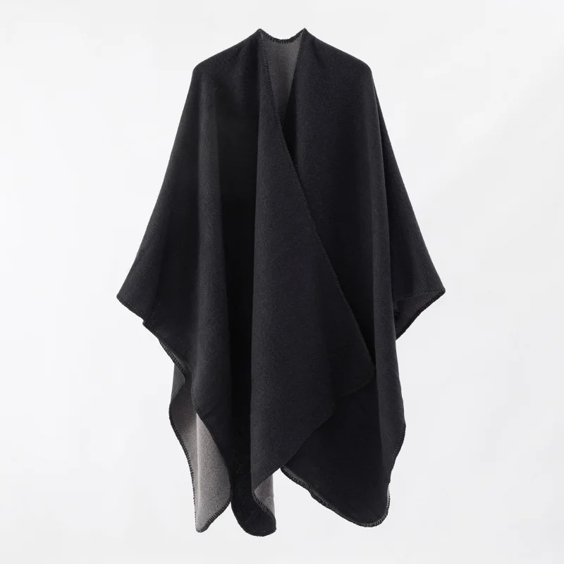 A solid color elegant ladies winter warm shawl