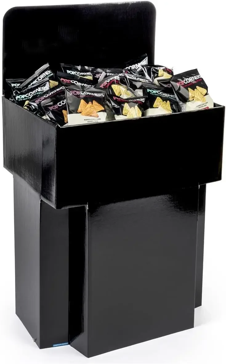 Five Set Cardboard Retail Dump Bins Impulse 42 Inch Tall 235 195 Inch Sign Header Black