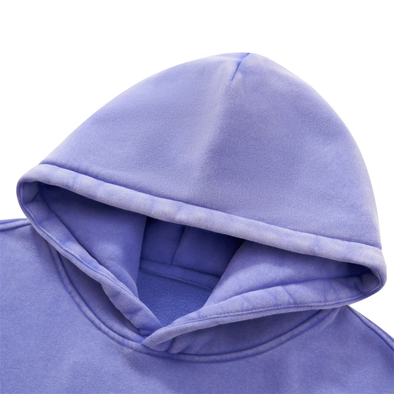 JMD Retro Winter 390gsm Washed Fleece Solid Hoodie For Man Unisex Boxyfit Distressed Soft Warm Hooded Pullovers Coat QH0161