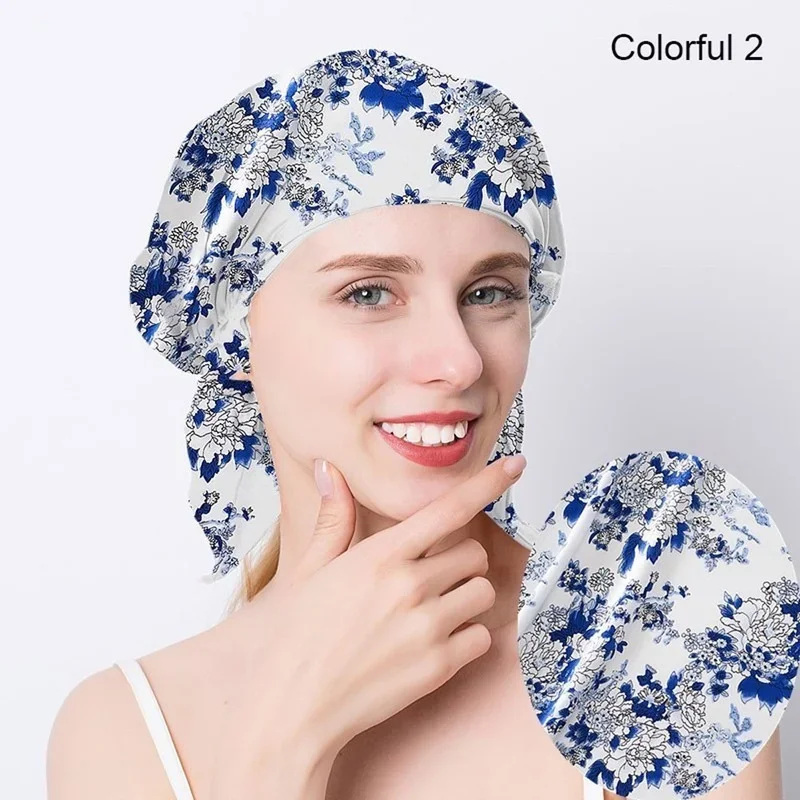 

2022 Newly Women's Satin Solid Sleeping Hat Night Sleep Cap Hair Care Bonnet Nightcap For Women Men Unisex Cap