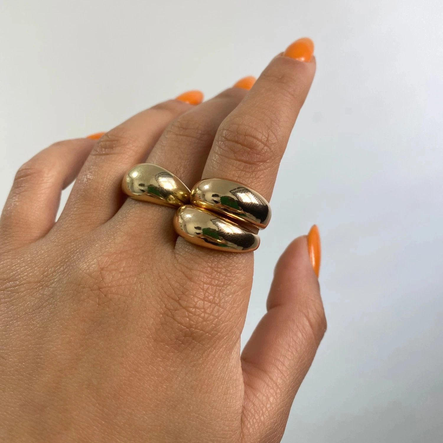 Minimalist Gold Color Chunky Rings Trendy Geometric Round Circle Rings for Women Thick Stack Rings Female Wedding Jewelry