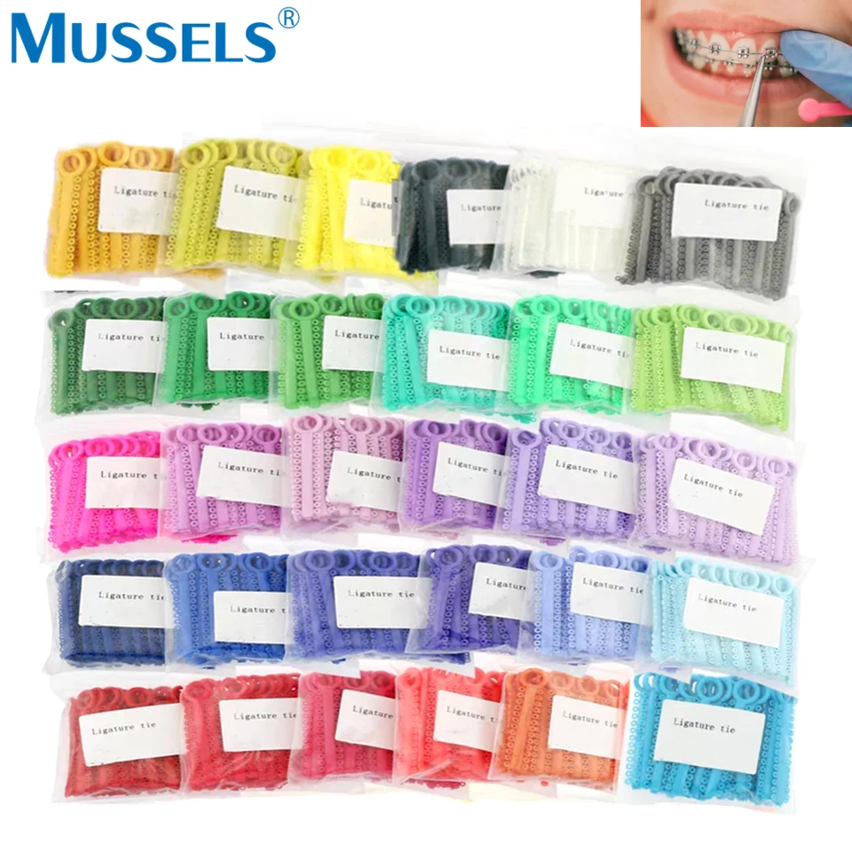 20 Palillos = 520 Piezas Ligaduras Elásticas de Ortodoncia Dental, Bandas de Goma para Brackets, Anillos Elastoméricos de Laboratorio 2