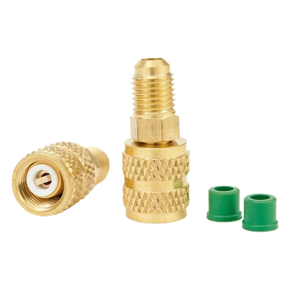 2pcs Brass R410a Adapters Female 5/16\\\