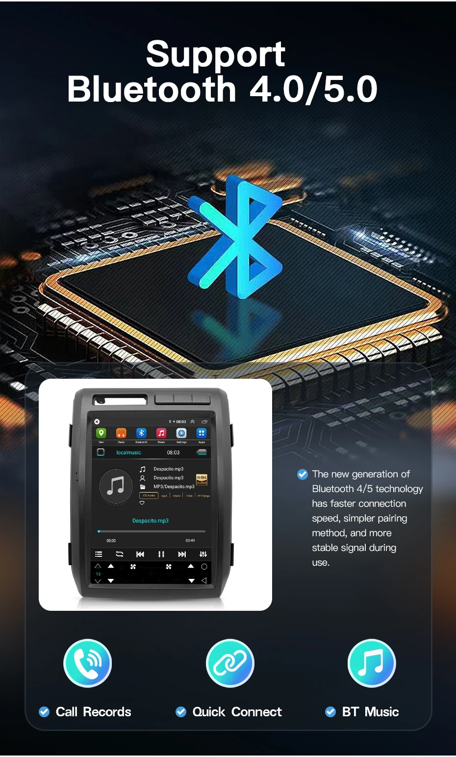12,1 "Android14 Auto Carplay Tesla Stil Für Ford Raptor F-150 F150 2009-2012 Auto Multimedia Player GPS navigation Radio HD Einheit – Detail 9