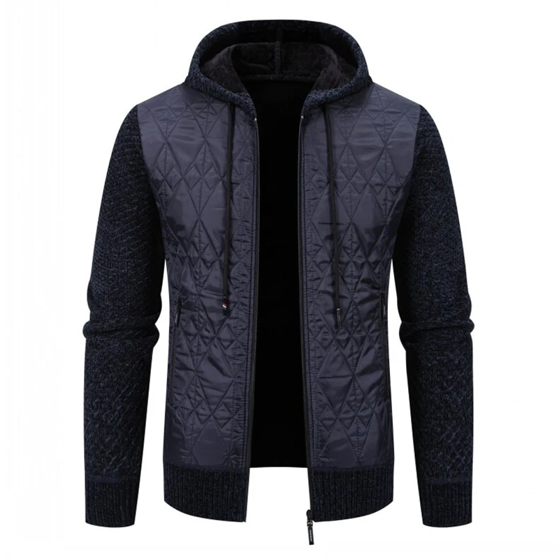 

Осенне-зимняя новая мужская повседневная куртка-свитер с капюшоном, универсальная стеганая хлопковая куртка
