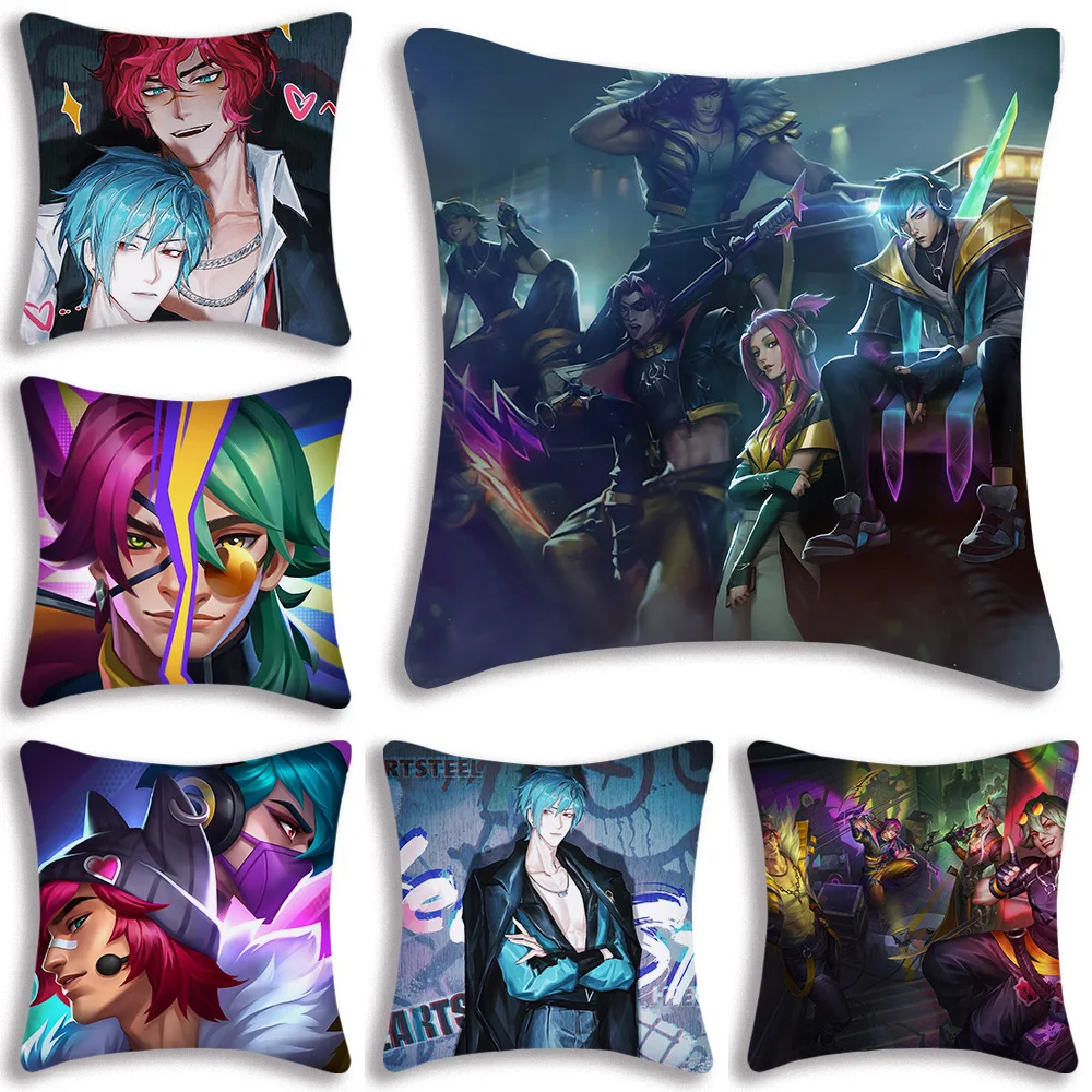 L-LOL H-Heartsteel Pillow Covers Cartoon Sofa Decorative Home Double-sided Printing Short Plush Cute Cushion Cover