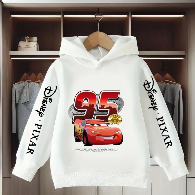 الأطفال الخريف الشتاء ديزني سيارة البرق ماكوين الكرتون طباعة هوديي عارضة الرياضة عالية الجودة قصيرة الأكمام البلوز الأعلى