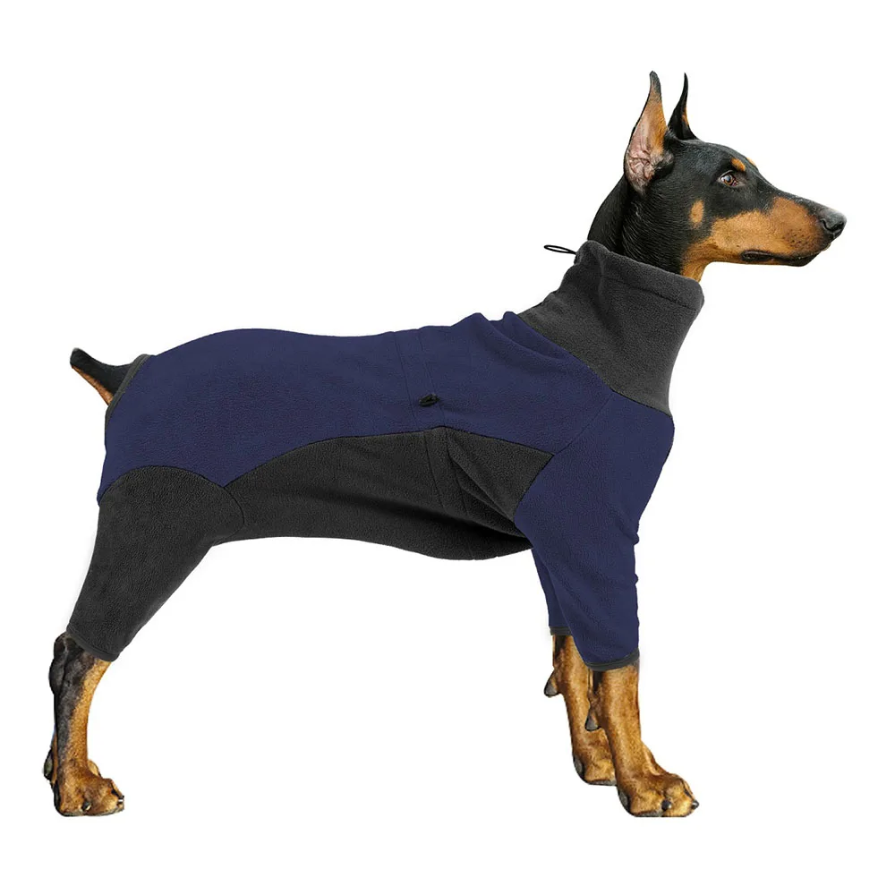 Winter Warm Coat for Medium and Large Dogs High Necked Four legged Cold Proof and Made from Warm Polar Fleece Material