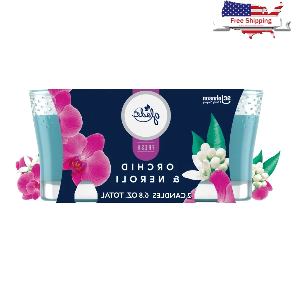 Velas perfumadas de orquídeas y neroli, juego de 2 aceites esenciales, cera de Gel infundido, contenedor de Aroma Floral, velas, decoración del hogar, relajación