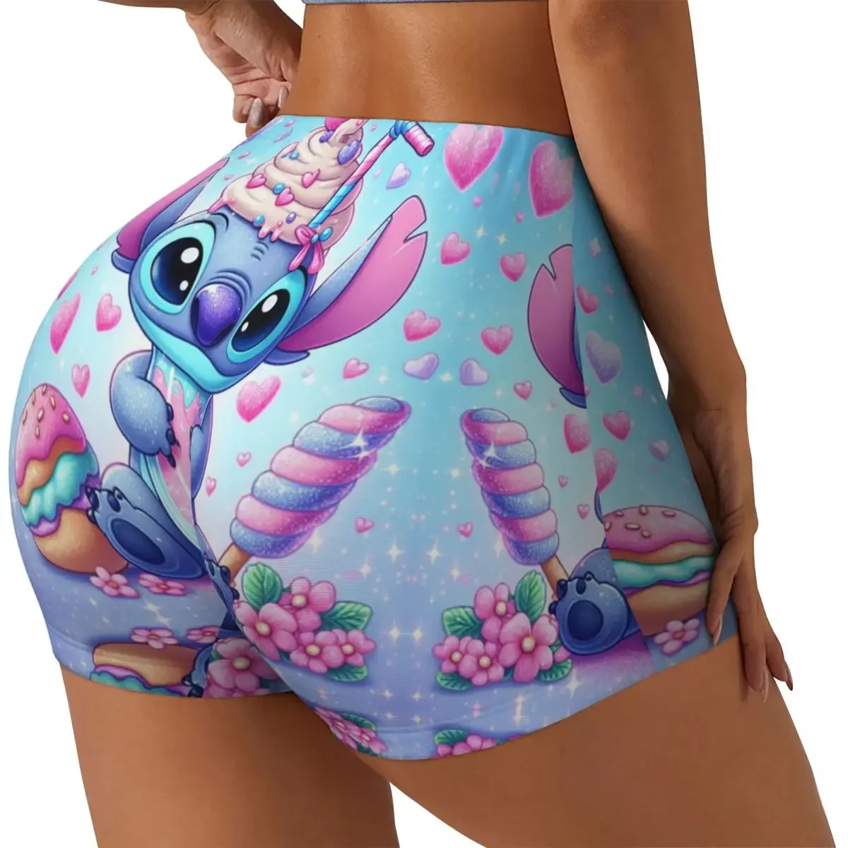 Custom Stitch Cute Movie Running Volleyball Gym Shorts for Women Athletic Workout Yoga Shorts image 2