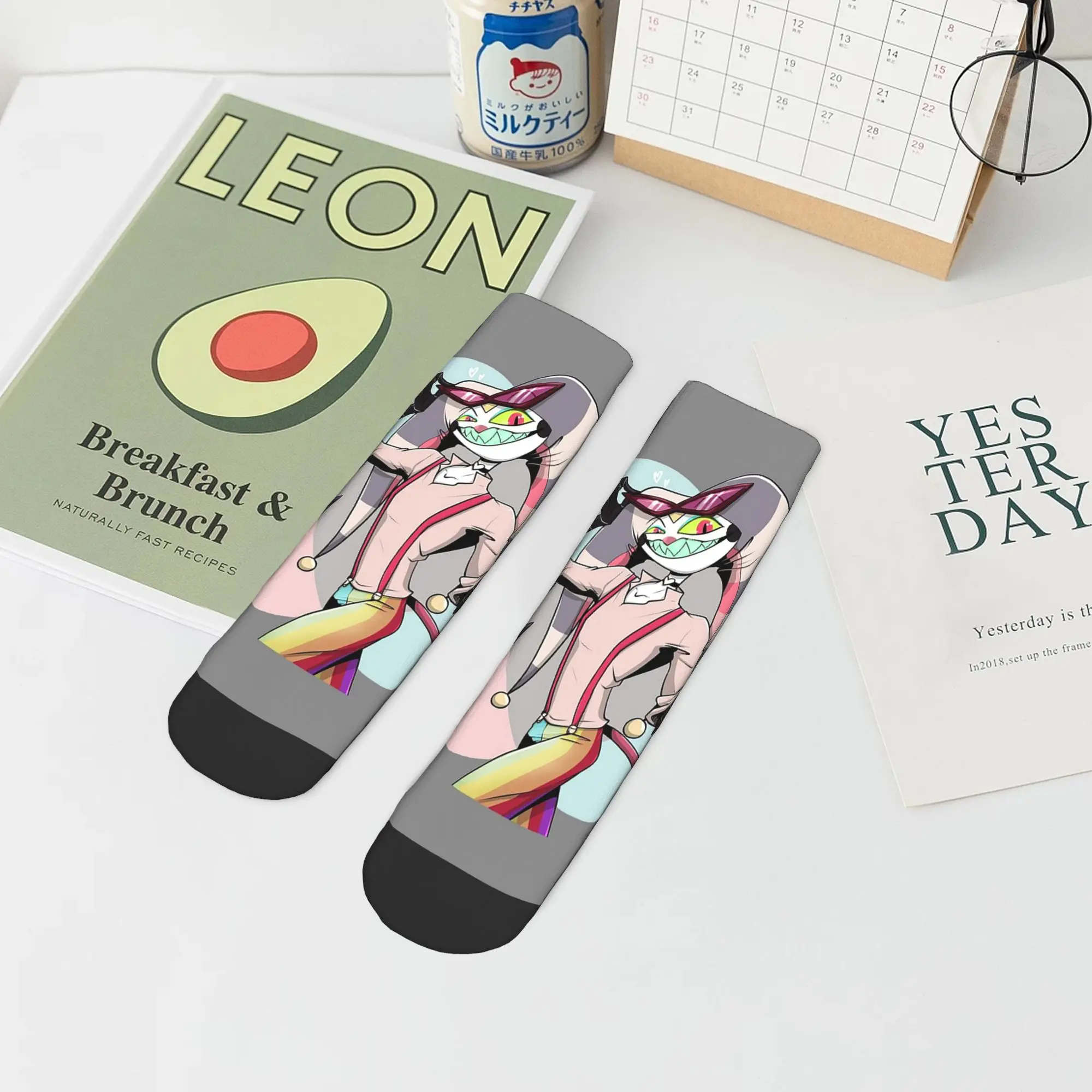 

Fizzarolli Helluva Boss Socks Harajuku Sweat Absorbing Stockings All Season Socks Accessories for Man Woman Gifts