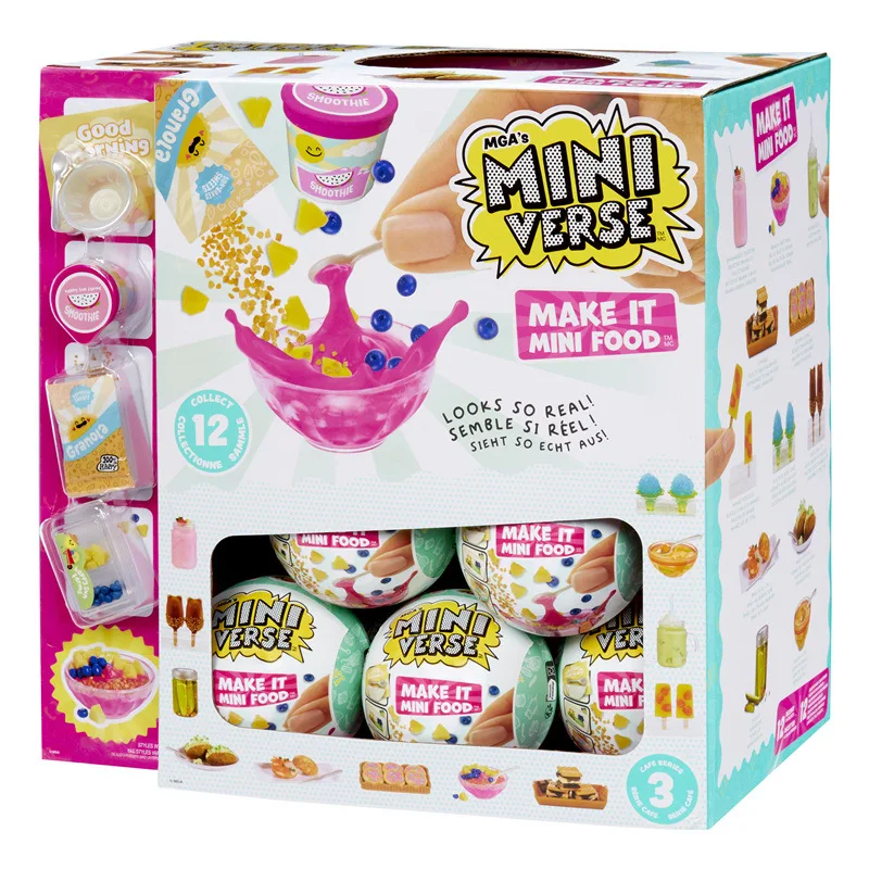 MGA Miniverse Miniverse Make It Mini Food Diner Series3 المصاصة الحلوى صندوق أعمى لتقوم بها بنفسك المطبخ مخصص هدية عيد ميلاد للأطفال