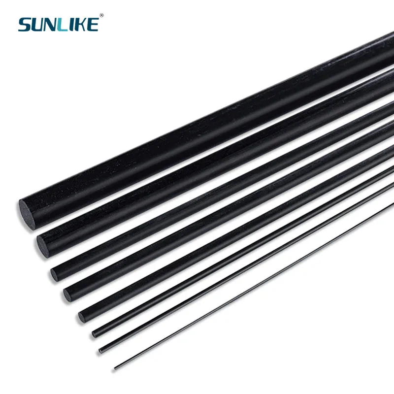 5pcs 1000mm Solid Carbon Fiber Rods Diameter 1mm 1.5mm 2mm 3mm 4mm 5mm 6mm 7mm 8mm 9mm 10mm RC Aircraft Kite Matte Carbon Rods