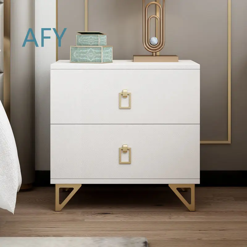 Light Luxury Bedside Table for Modern Bedroom Minimalist Black Paint-Free Wooden Drawer Storage Nightstand for Instagram