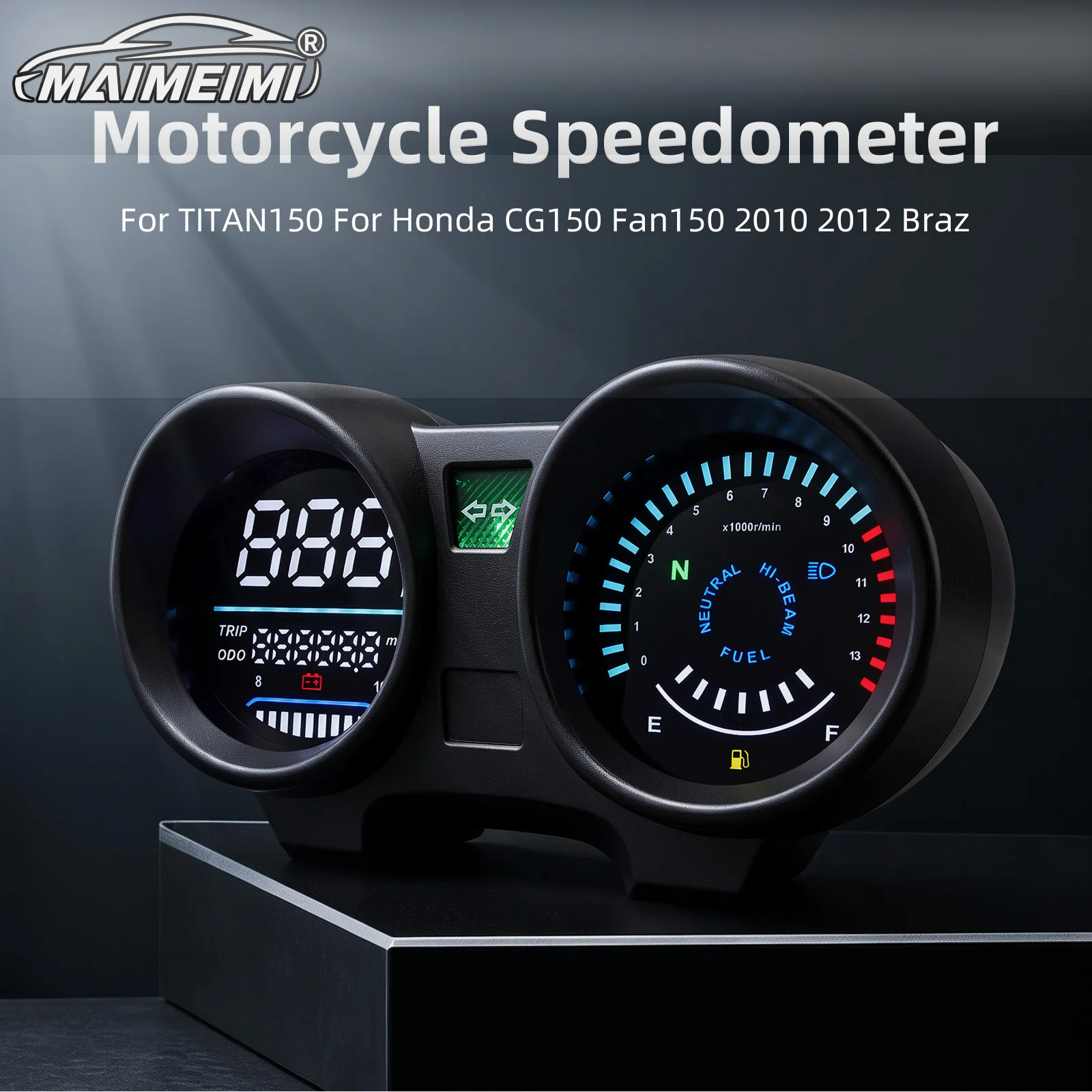 Motorcycle LED Digital Speedometer KMH Dashboard ODO RPM Fuel Level Meter For TITAN150 For Honda CG150 Fan150 2010 2012 Brazil