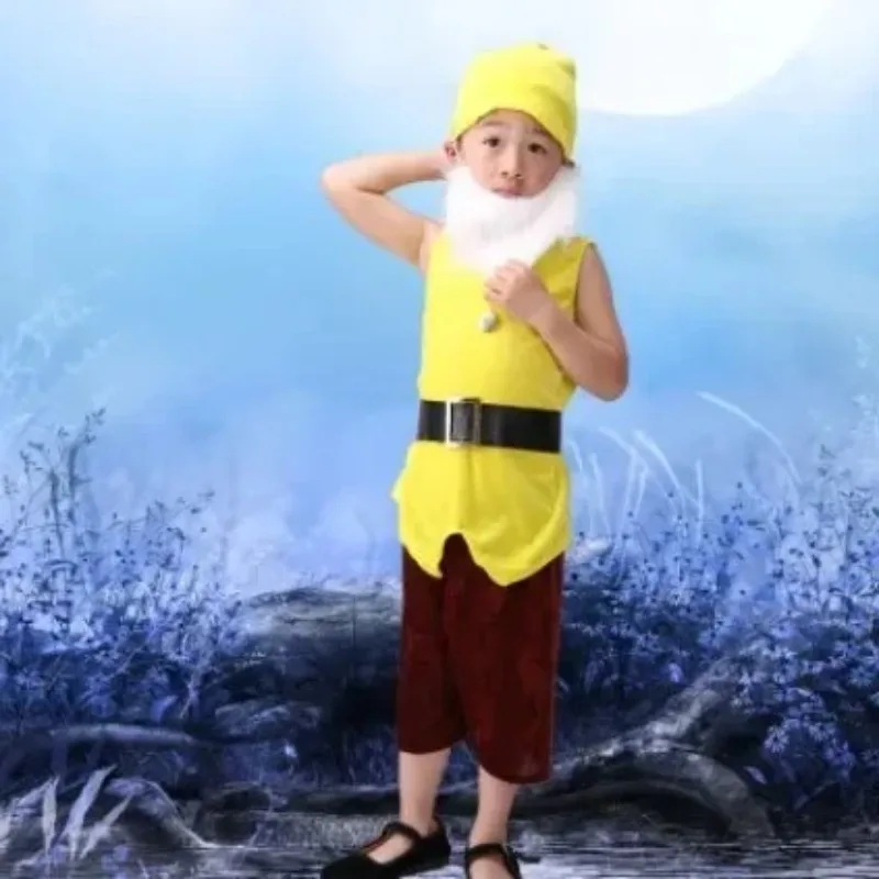 Halloween Navidad siete enano disfraz de nieve Hada elfo vacaciones Santa niños carnaval escenario Navidad grupo partido traje para niños