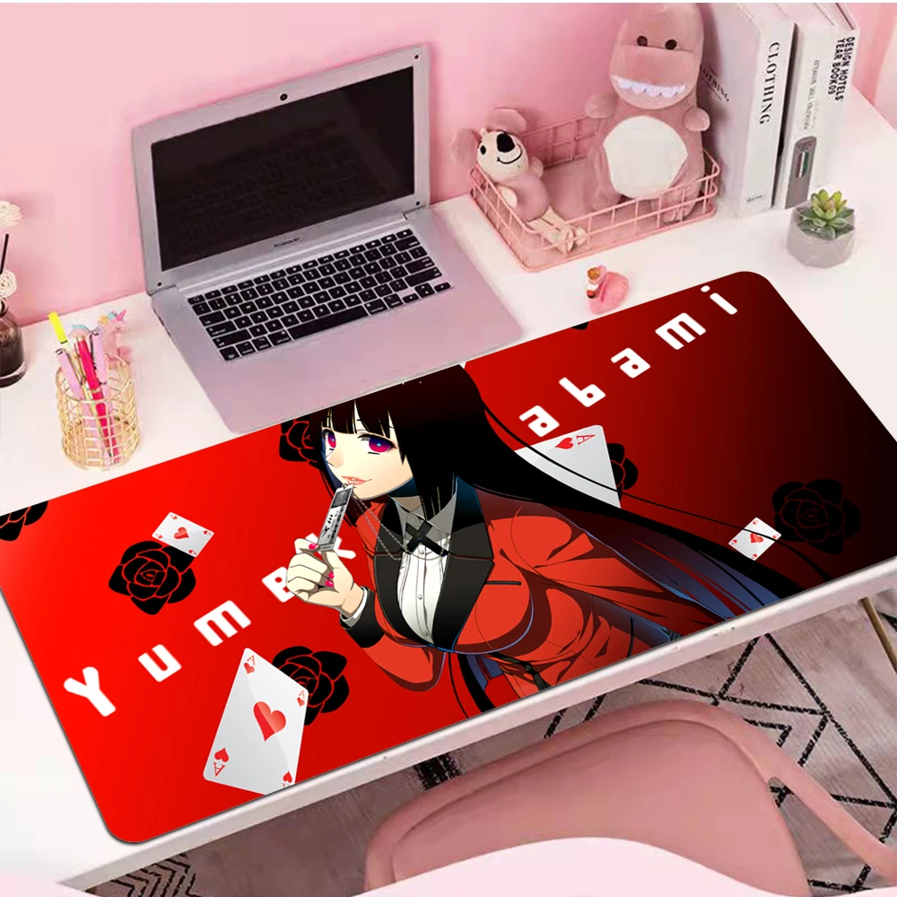 Anime kakegurui yumeko jabami mouse pad gamer grande novo computador mousepads teclado almofada anti-derrapante tapete do mouse