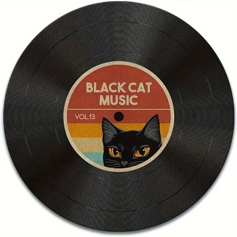 Vintage Vinyl Record Round Mouse Pad Non-Slip Rubber Sole Waterproof Design Office Games Universal Computer Desk Rug