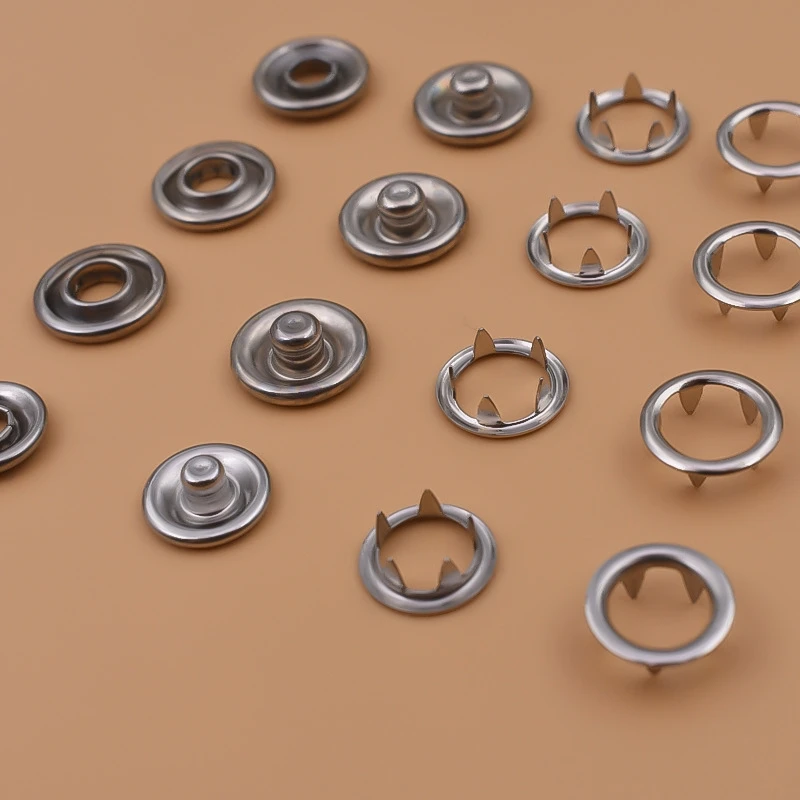 50er-Set/Lot 9,5/11mm Metall-Druckknöpfe Rhodium Druckknöpfe Verschlüsse für DIY-Bastelarbeiten, Kleidung, Taschen, Nähzubehör – Detail 3