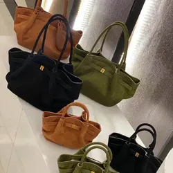 2024 neue Wildleder Leder Achsel Umhängetasche für Frauen Mode große Kapazität Handtasche Design Hochzeit Pendler Umhängetasche