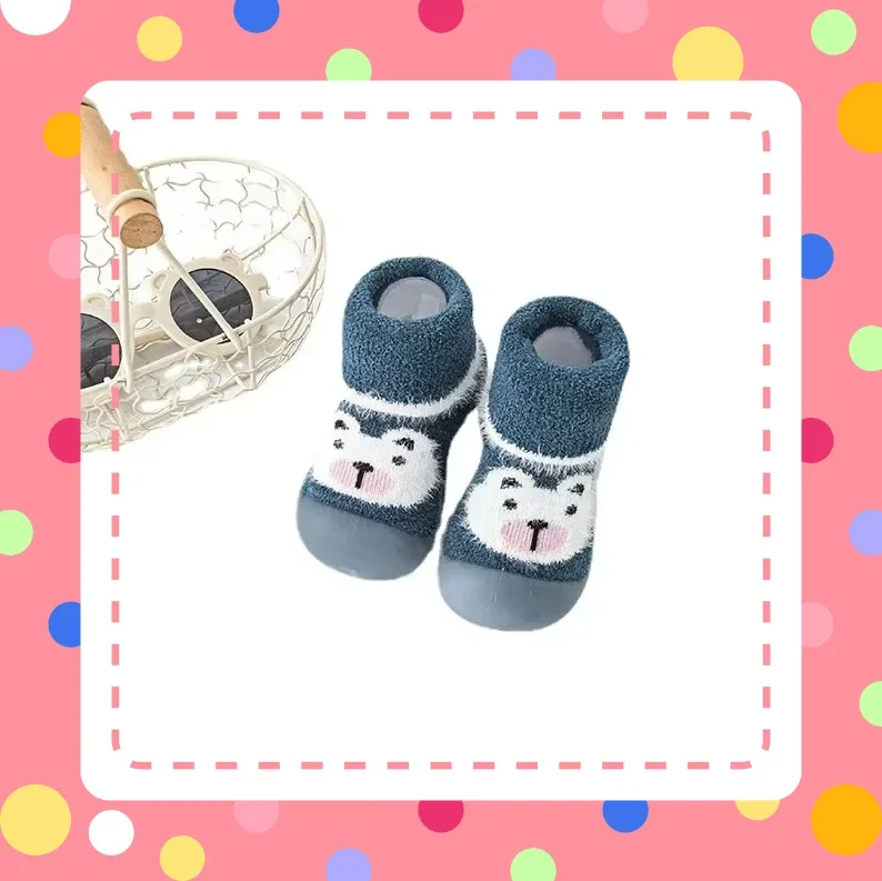 Classic Style Baby Soft Sole Cartoon Bear Shoes Autumn And Winter Thickened Warm Baby Toddler Shoes Children's Shoes