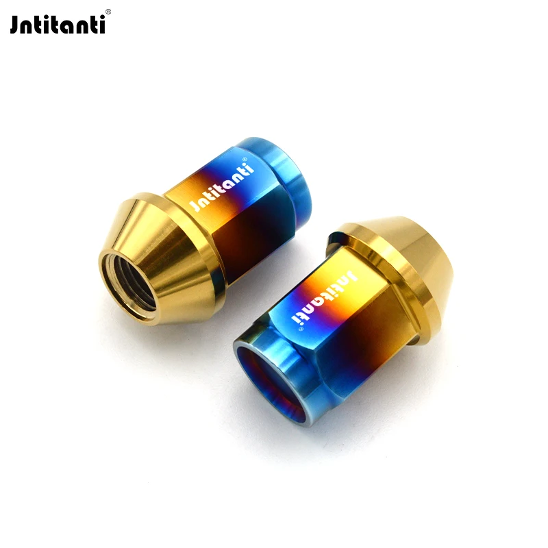 Jntitanti Cone Seat Auto Parts Gr.5 Titanium Car Wheel Nut M14*1.5*35mm for Jeep Land Rover  Cherokee Jaguar VW