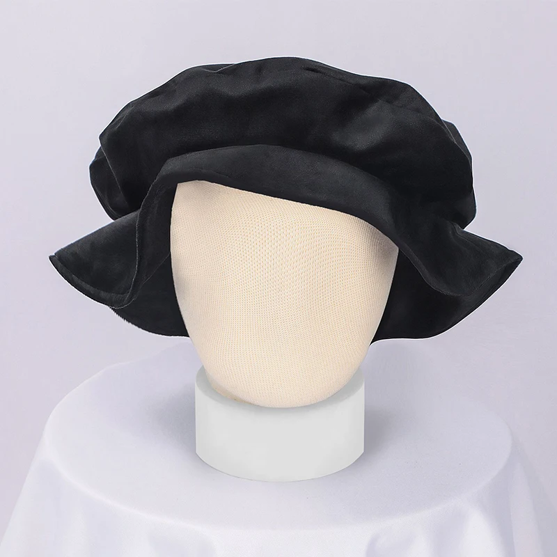 1Pcs Medieval Tudor Flat Cap Faux Suede Beret Solid Color Hat Renaissance Festival Costume Accessories For Men Women