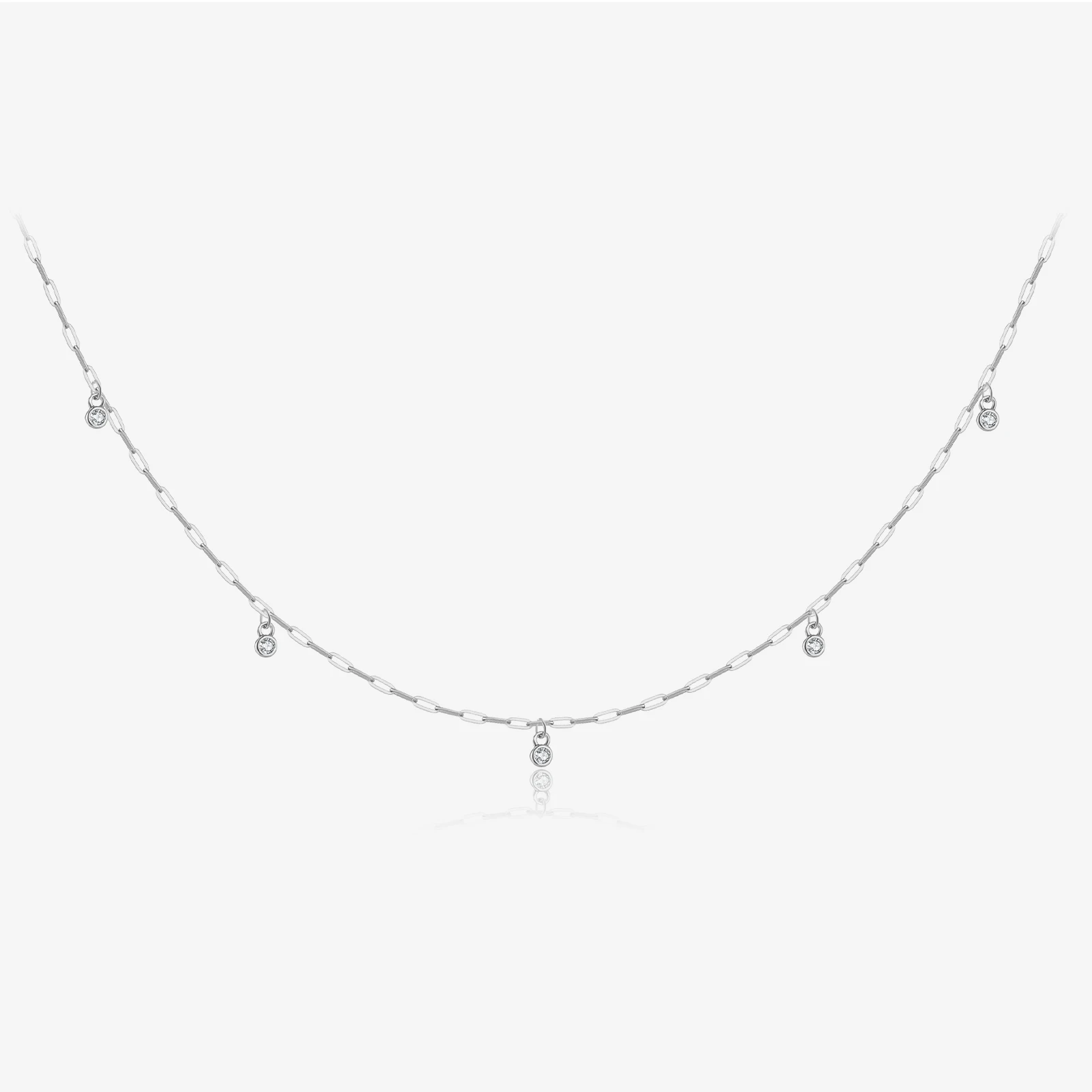 

VEWANT New 925 Sterling Silver Paperclip Chain Round CZ Zircon Necklace 2025 Delicate Minimalist Fine Women Jewelry Gift
