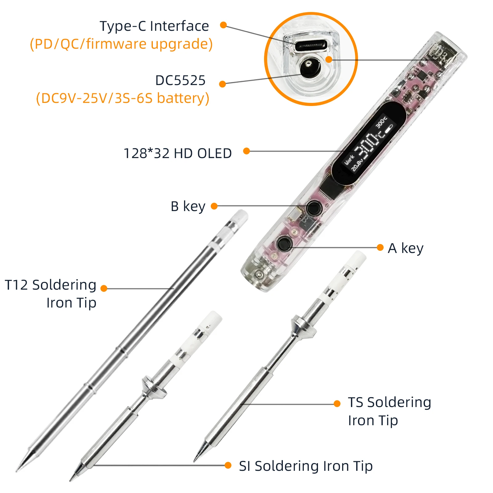 SEQURE-soldador termostático inteligente SI012 Pro Max, diseño de luz ambiental colorida, compatible con TS/IS/T12, punta de soldador