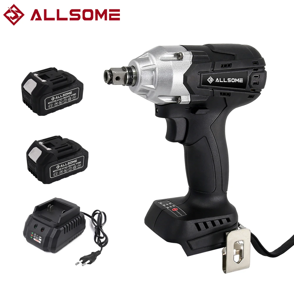 ALLSOME 21V Brushless Cordless 1/2 in. 3-Speed Impact Wrench with 22mm Sleeve for 18V Makita Lithium Battery