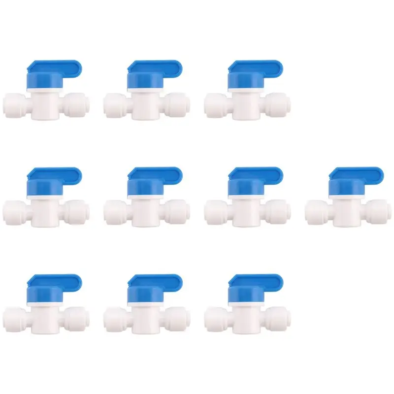 

Шаровой кран с быстрым подключением, диаметр 1/4 x 1/4 дюйма, для водопроводных систем (упаковка 10 шт.)