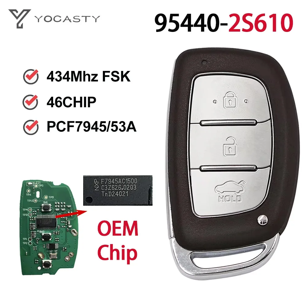 

YOCASTY 433MHz ID46 CHIP Smart Remote Car Key Fob For HYUNDAI IX35 Tucson 2013 2014 2015 2016 95440-2S610