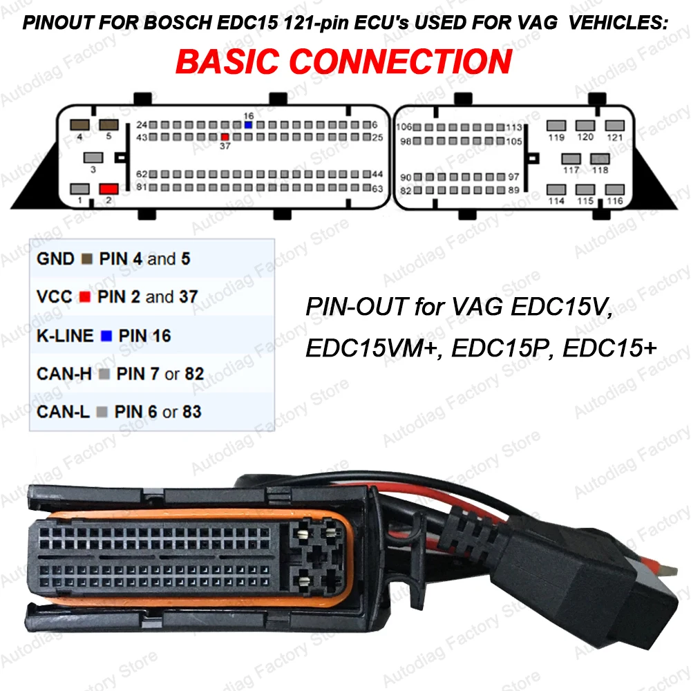 

ECU Programming Cable For Bosch ME7 EDC15 EDC15P EDC15V EDC15VM+ Engine OBDII Diagnostic Cable For VW/Audi/Skoda For KESS VCDS