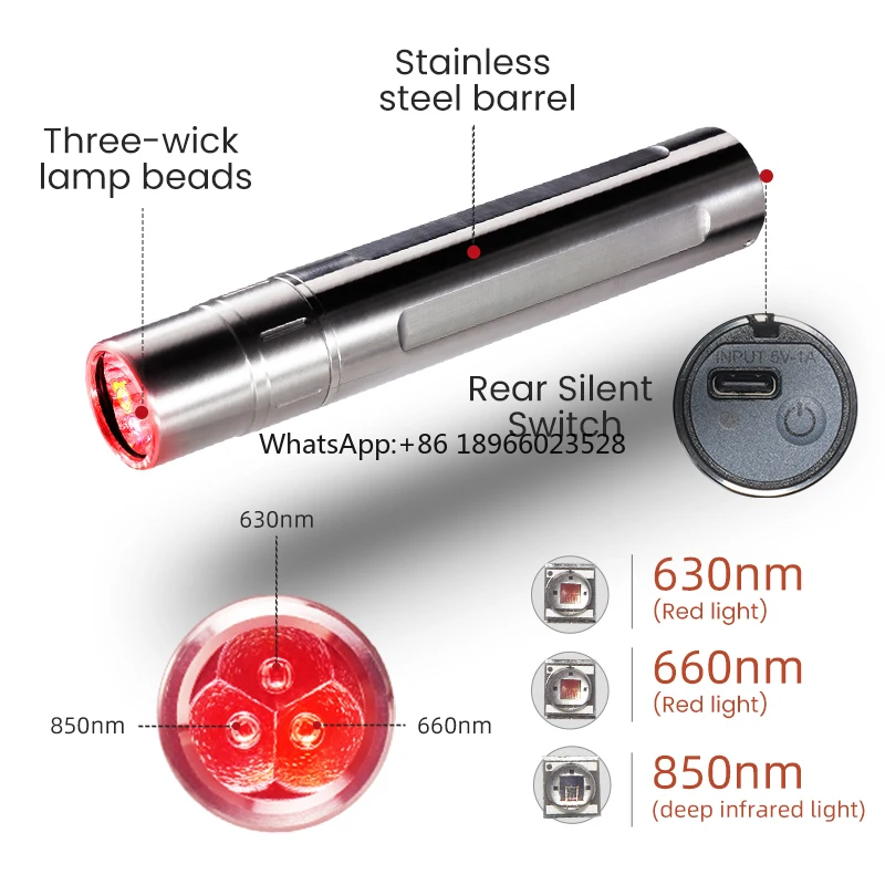 Handheld led red light therapy pen health & medical torch for animals horse cat dog health care