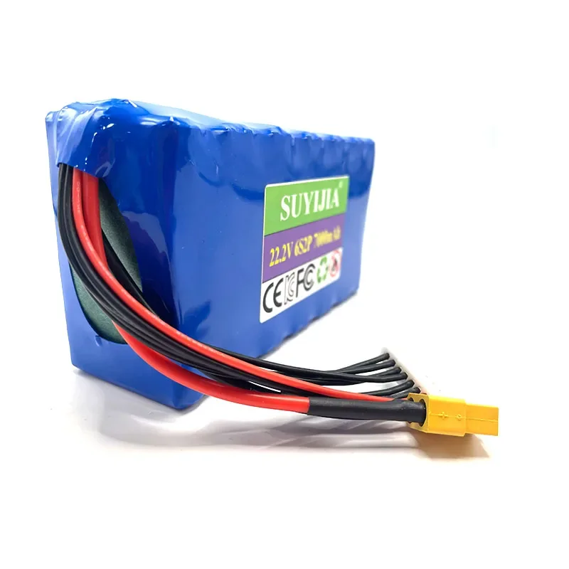 18650 Rechargeable Lithium Battery Pack -40℃ 6S2P 7000mAh Suitable for Remote Control Vehicle Agricultural Spray Model Aircraft