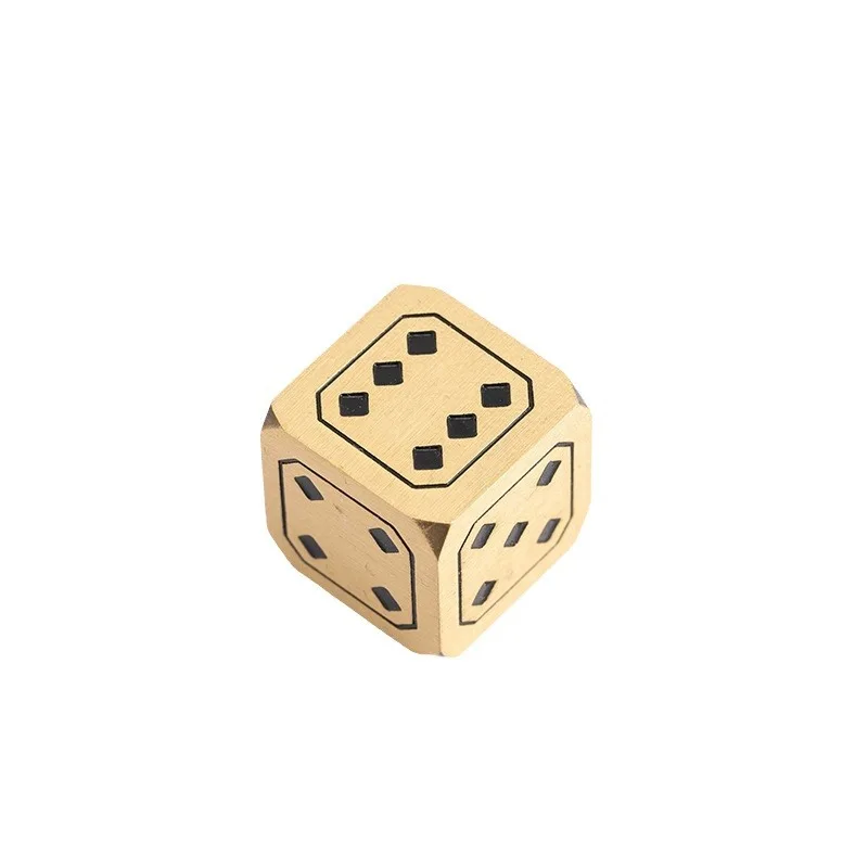 Brass Dice Pure Coppe Solid Metal Dice Hand Polished Creative Retro Mahjong Sieve Board Game Dnd Miniatures