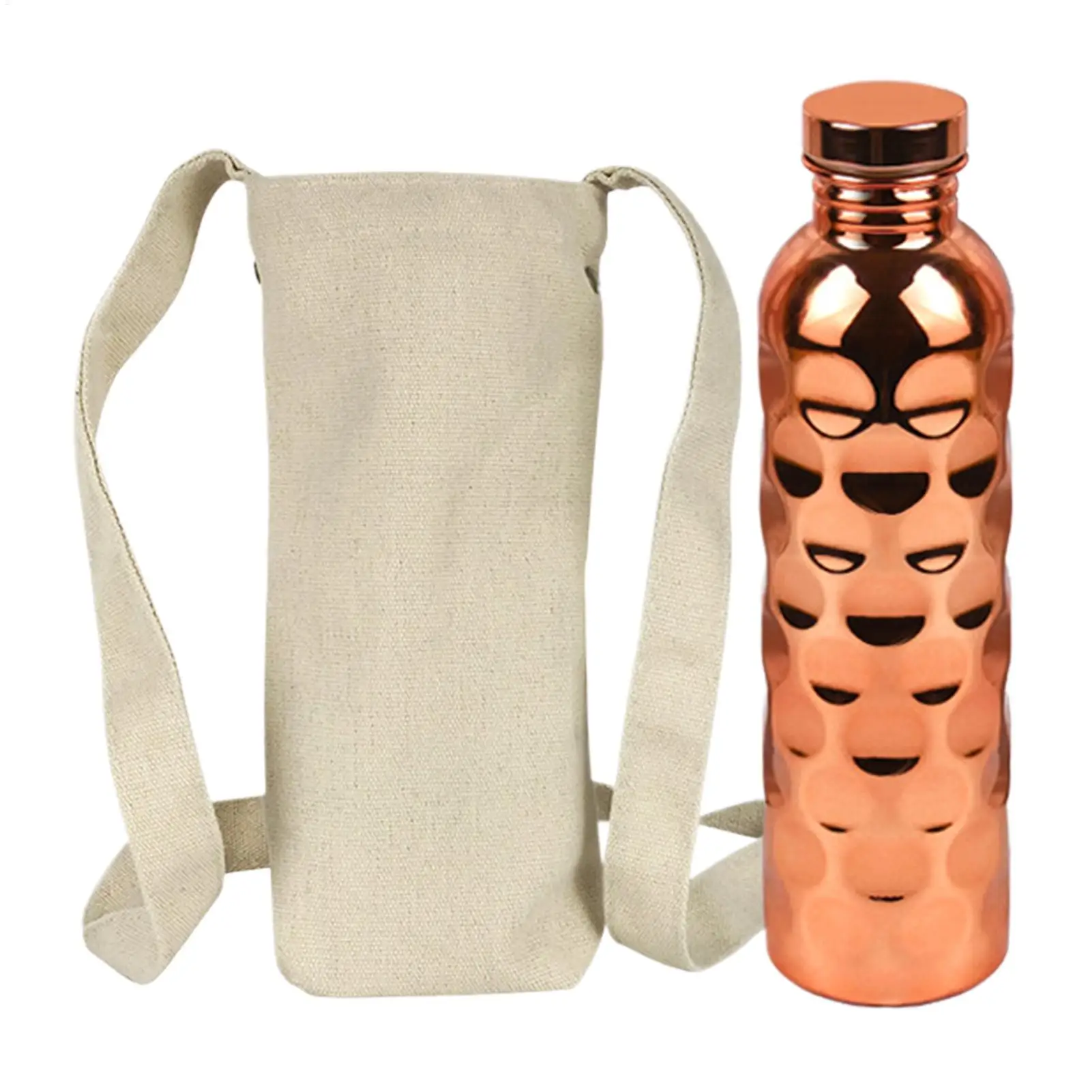 1000ml Copper Drinking Bottle Hammer Pattern Leakproof Sports Water Bottle Outdoor Cycling Gym Fitness Travel Drinking Cup